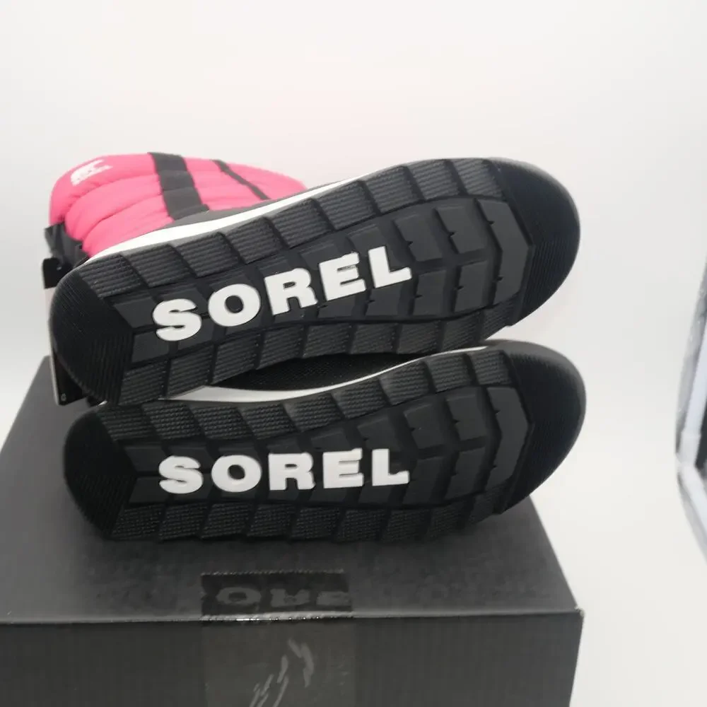 NEW Sorel Whitney II Puffy Waterproof Boots Youth Kids Size 7 Pink Black